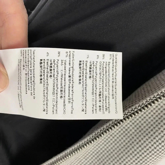 Hugo Boss Jelinita Blazer Black White Full Zip Wool Blend Houndstooth Jacket 2 - Picture 15 of 16